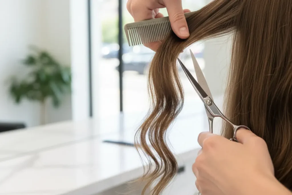 corte de cabelo feminino realizado por cabeleireira em são carlos