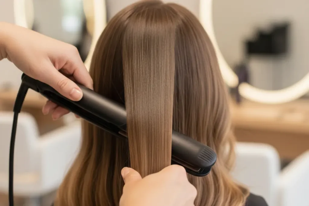 escova progressiva feita por cabeleireira em são carlos